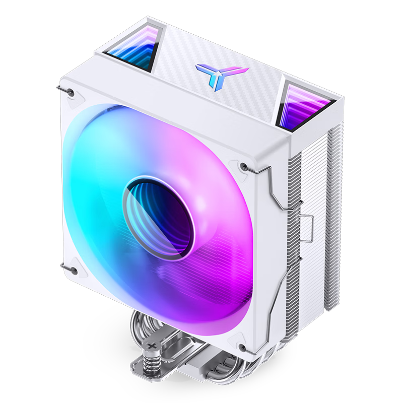 JONSBO CR-1000 V3 Pro Color Edition White Version CPU Air Cooler (Nickel-Plated 6 Heat Pipes/RGB Lighting Effects/PWM Fan/Multi-Platform/Thermal Paste Included)