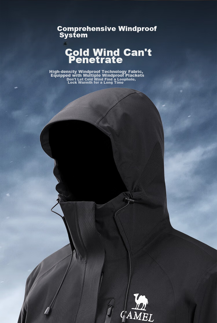 CAMEL Outdoor down Inner Liner Jacket, Cold-Resistant, Warm, Triple Protection, for Tibet Travel And Mountaineering, NR99 Hard Shell Jacket [Yushen] 10