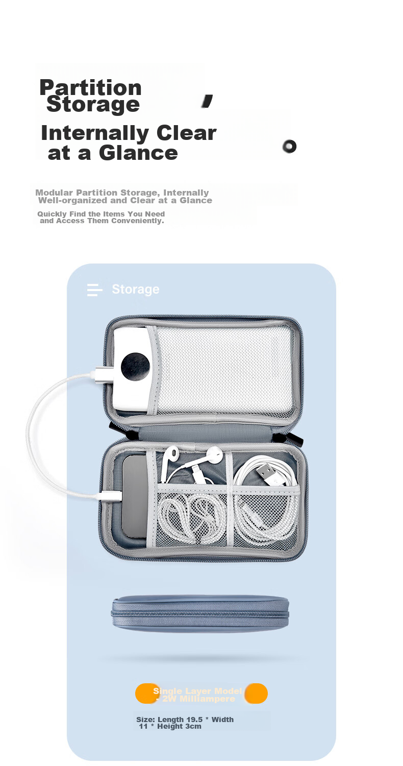DiYi Workshop Large Capacity Portable Waterproof Hard Drive Storage Bag Compatible with Xiaomi, Coolpad, Huawei, Pisen, Apple, Aigo, Yoobao 30000mAh Power Bank Case 6