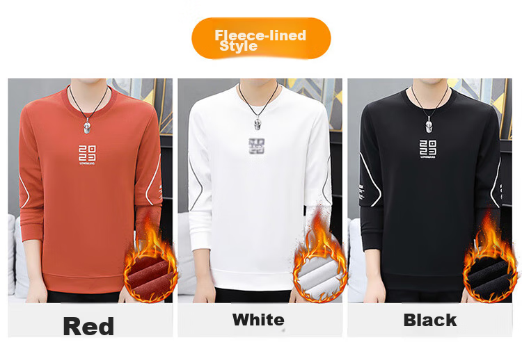 PLAYBOY Sweatshirt, Men's Spring Jacket, Trendy Round Neck Long-Sleeve T-Shirt, Casual Loose Top for Me 10