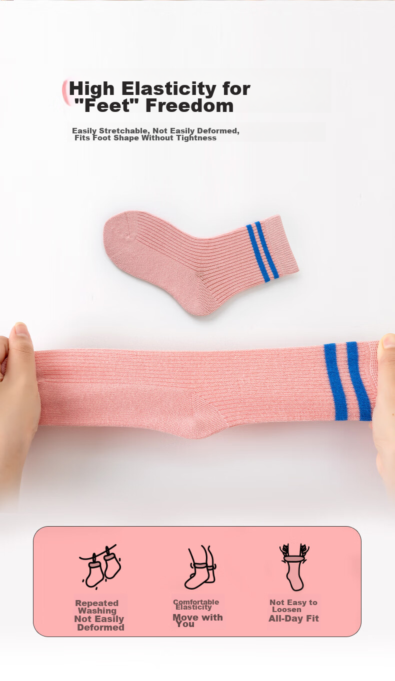 YUZHAOLIN Girls' Socks, Autumn And Winter Lace Mid-Calf Socks, Korean-Style Princess Style, Seamless Socks for Children And Baby Girls, Autumn Season Children's Socks 4