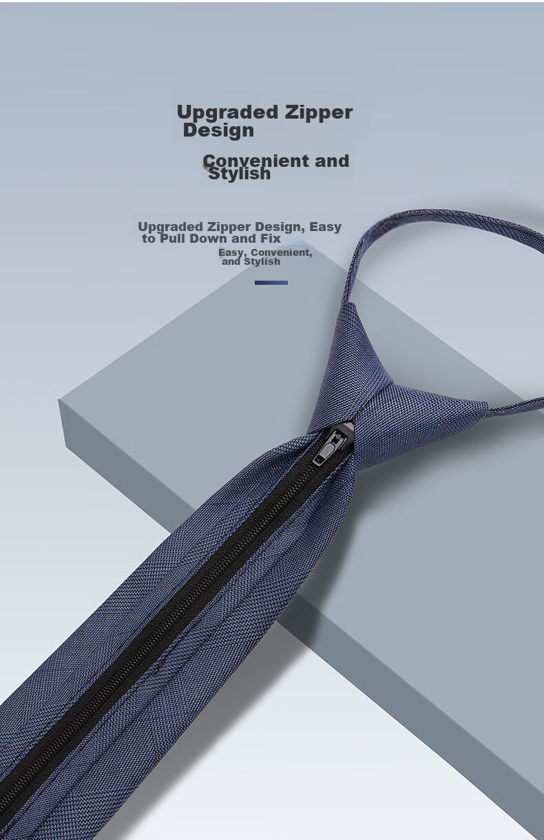 Luomeng Men's Necktie, JK Formal Business Wedding Versatile Work Tie, 7cm No-Tie Zipper Trendy Gift Box Set 5