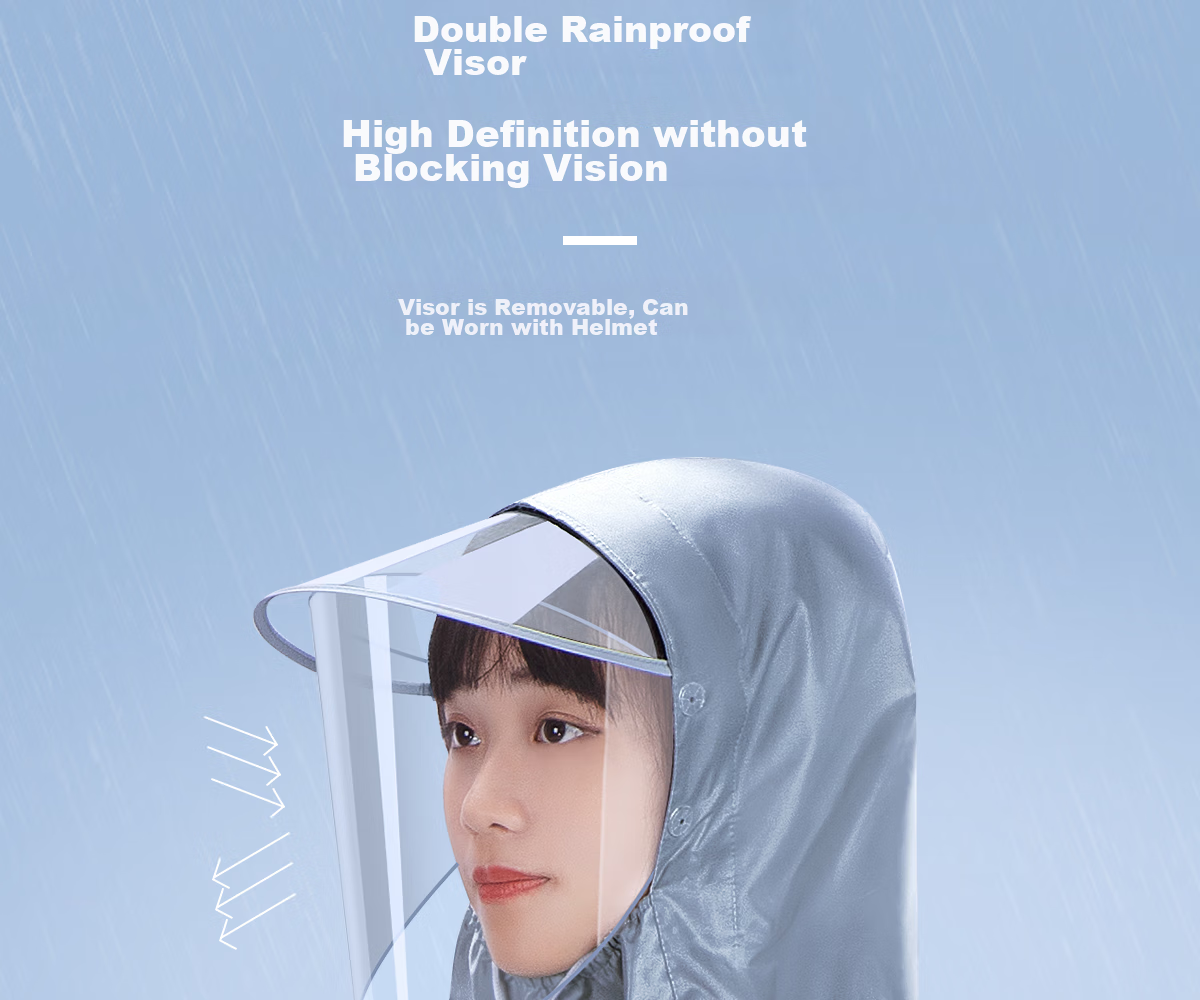 Cheguimu Electric Bicycle Raincoat, Single-Person One-Piece, for Electric Scooters And Bicycles, Riding Rain Poncho, Enlarged And Thickened, Storm-Proof Raincoat 6