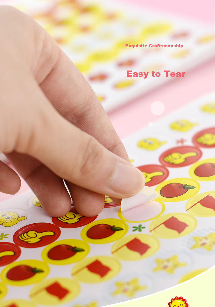 Yuhe Reward Stickers, Praise Stickers for Primary School And Kindergarten Students, Self-Adhesive Small Stickers, Red Flower Thumb Smiley Face Journal Stickers, Children's Prizes, 50 Pieces, Mixed Assortment Pack 5207 7