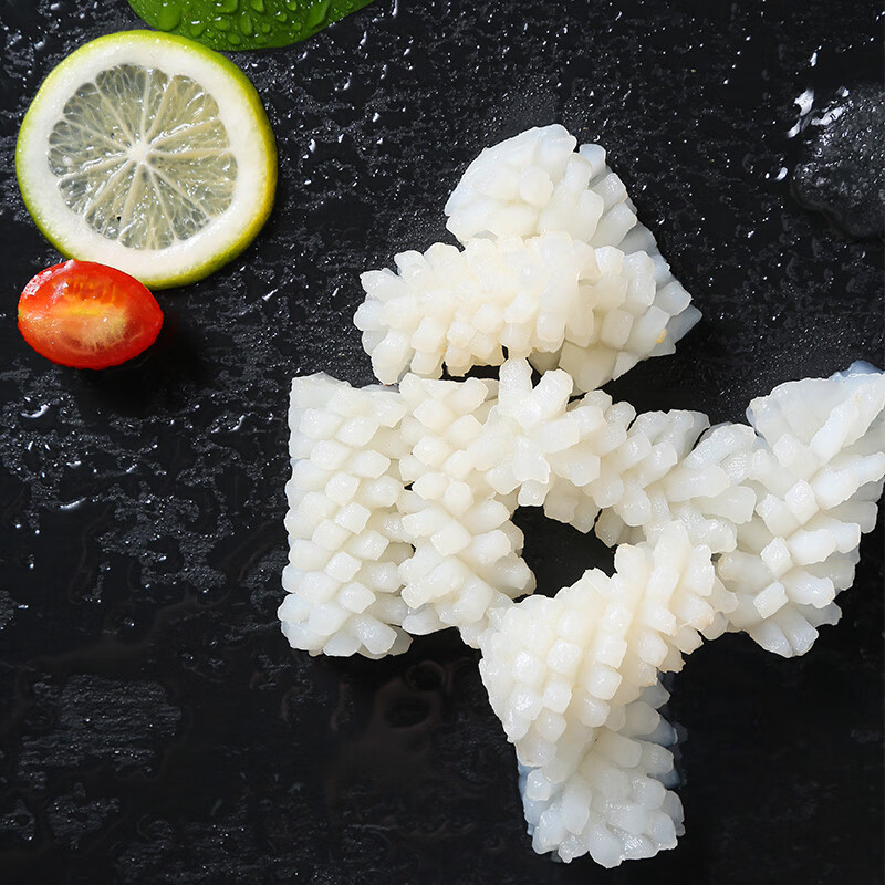 初鲜鲜冻鱿鱼花400g 鲜捕速冻锁鲜 铁板鱿鱼烧烤火锅食材 海鲜软足类