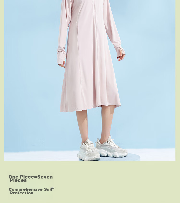 Yishangmei Long Sun Protection Coat for Women, Spring/summer 2026, UV-Resistant Full Body Sun Protection Clothing, Ice Silk Cool-Touch Jacket, Outdoor Wear, Black F 17