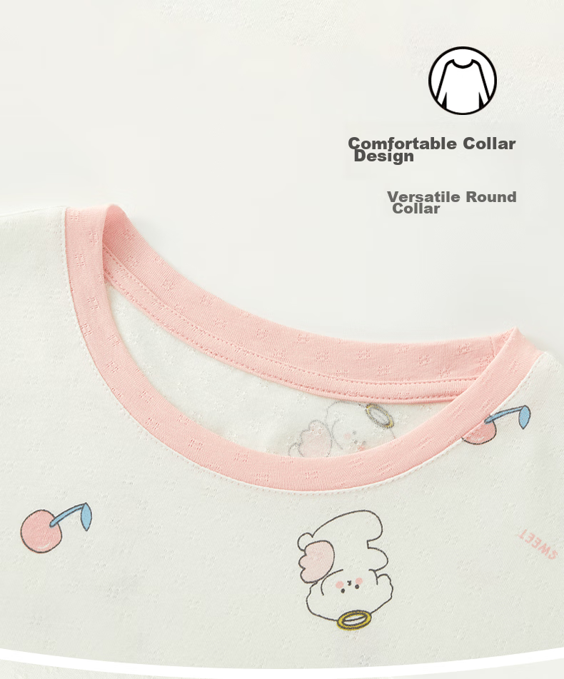 Hengyuanxiang Girls' Nightgown, Children's Pajama Dress, Pure Cotton, Thin Summer Style, Short-Sleeved Home Wear for Girls, 5A Antibacterial 7