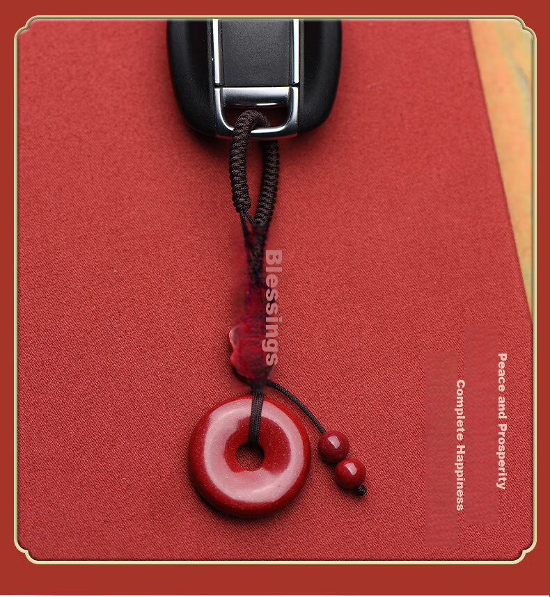 Cilingge Cinnabar Peace Buckle Pendant, Zodiac Year Amulet for Men And Women, Personalized Phone Charm, Creative Gift 23