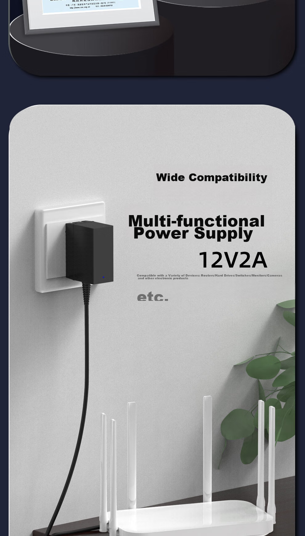 Delippo 12V2A Power Adapter Compatible with Monitors, Surveillance Cameras, Routers, Optical Modems, Scanners, Set-Top Boxes, Hard Drives, Speakers, Breast Pumps, And 24W Power Cables 3