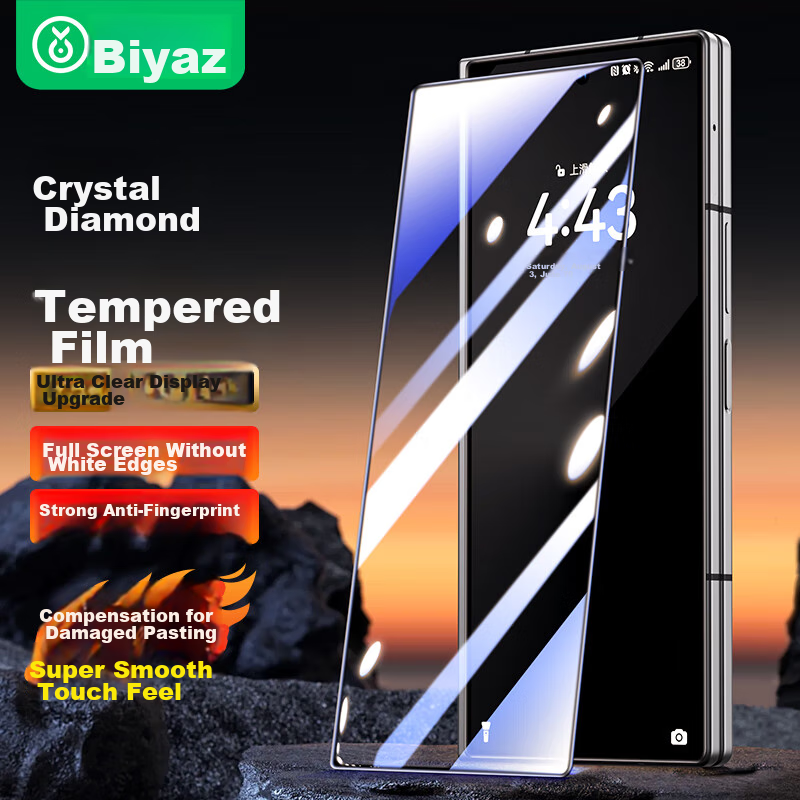 BIAZE Tempered Glass Screen Protector for Samsung Z Fold6 Outer Screen, Foldable Phone Protective Film, Full Coverage Anti-Scratch Wear-Resistant Low Fingerprint High Definition Front Screen Protective Glass JM249