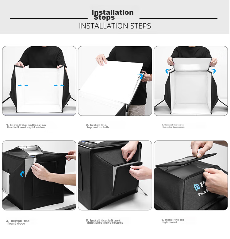 Pangniu 40cm Foldable LED Photography Studio Kit, Portable Softbox PU5042US, Professional Still Life Photography Softbox, Small Photography Studio 7