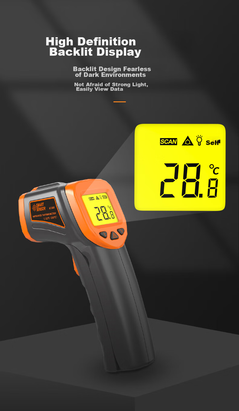 Xima AT380 Infrared Thermometer, Industrial Temperature Gun, Baking Oil And Water Temperature Measurement, Object Temperature Measurement 7