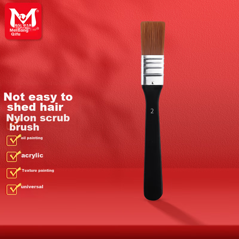 BGI-WAPM Art Board Brush, Nylon Wide-Head Brush, Suitable for Acrylic, Gouache, Oil Painting, Wall Drawing, Blackboard, Suitable Brush No. 2 T43802H, Sketching, Marker Drawing