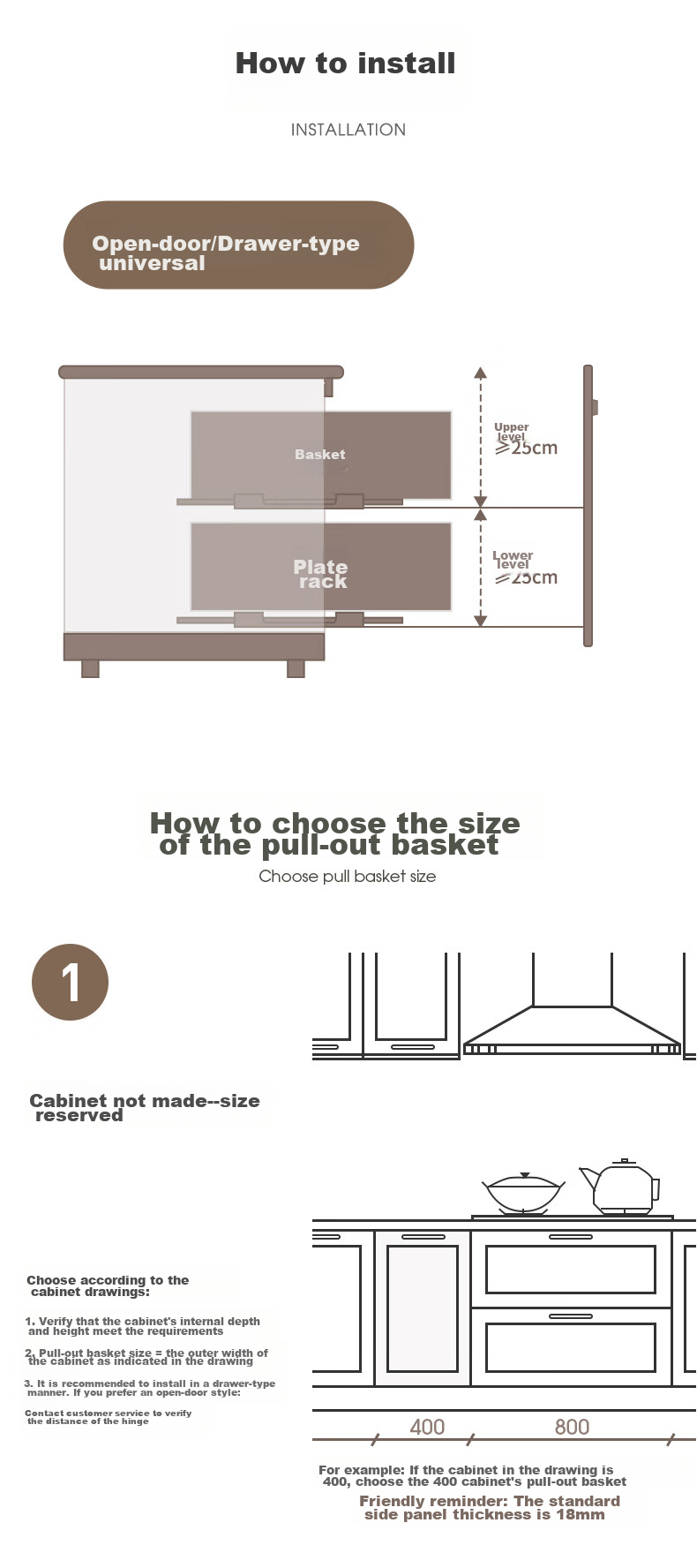 Cobbe Kitchen Pull-Out Basket, Upper And Lower Drawer Series, Three-Tier Space Aluminum Seasoning Bowl Rack Storage Shelf C01H244 Gun Gray 19