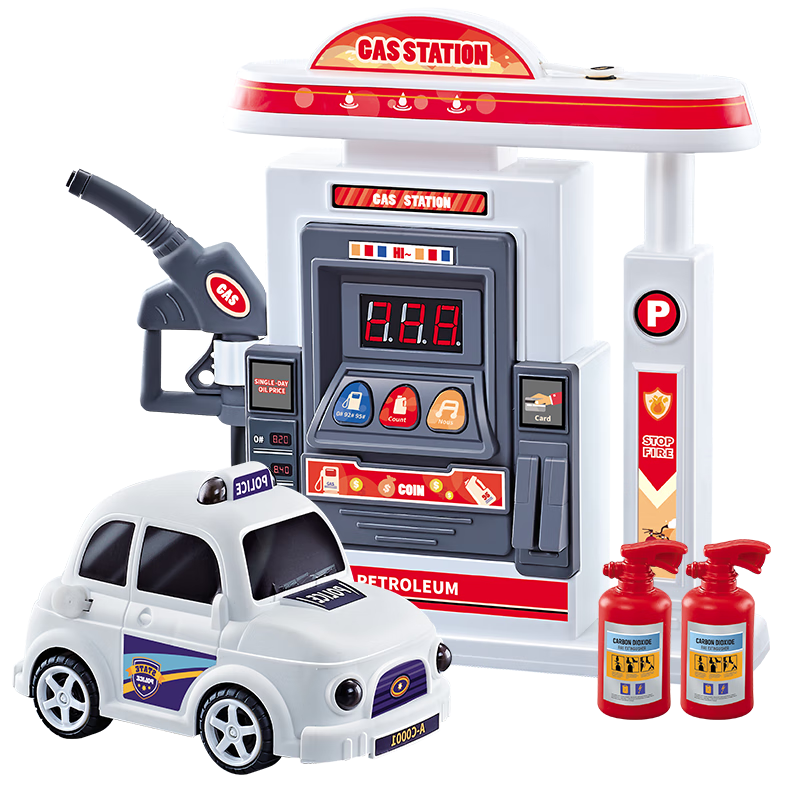 AoZhiJia Children's Toy Gas Station Model, Realistic Car Refueling Station, Pretend Play Toy, Birthday Gift for Boys And Girls