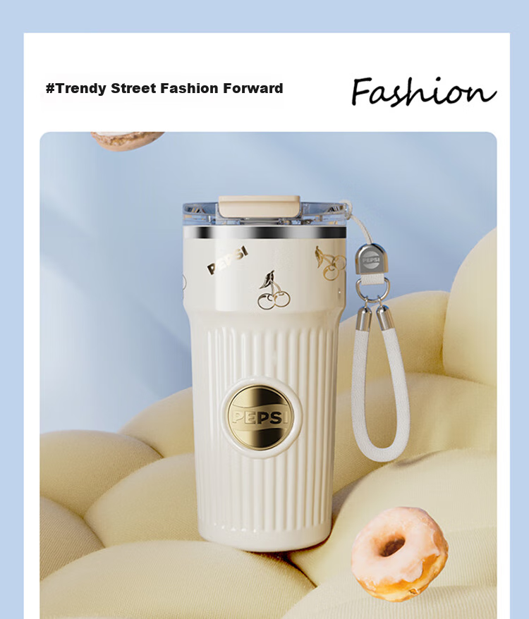 Baishikele Insulated Mug, Pocket Coffee Cup, 316 Stainless Steel Water Bottle, Stylish Straw Cup, 400ML 4