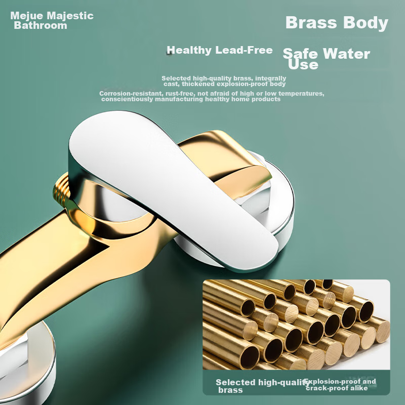 MEJUE Hot And Cold Water Faucet Shower Head Brass Body Thickened Bathroom Mixer Valve Concealed Installation Z-013092