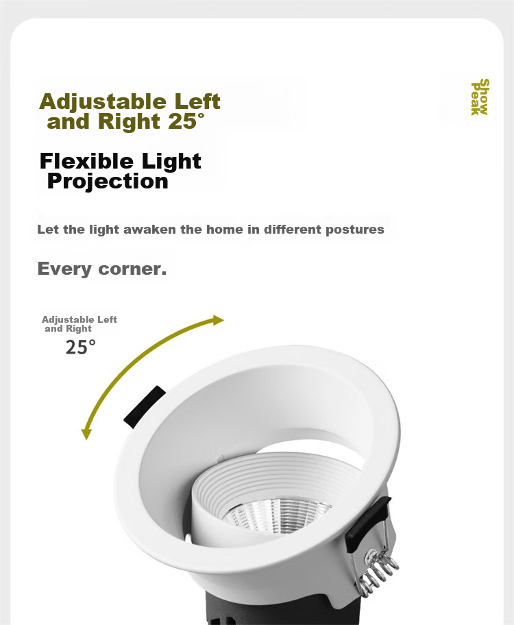 NVC LED Spotlight, Recessed for Home Use, Background Wall Anti-Glare Washer, Small Hill Aluminum Material, White, 7 Watts, Warm White Color Rendering Index Ra98 6