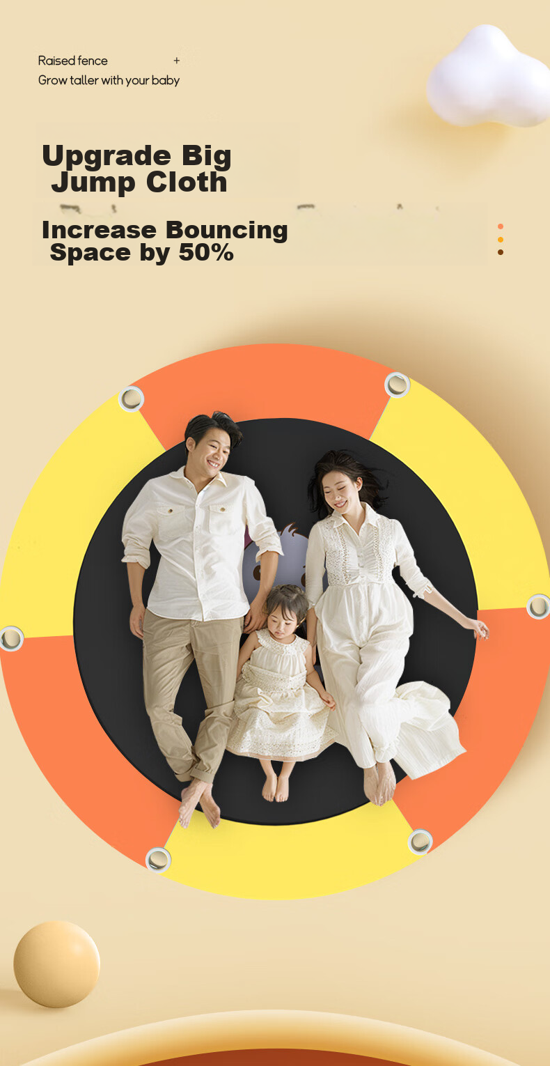 Mdikawe Indoor Trampoline for Home Use, Bouncy Bed Toy for Infants And Children Aged 1-2 Years Old, New Year And Birthday Gift 22