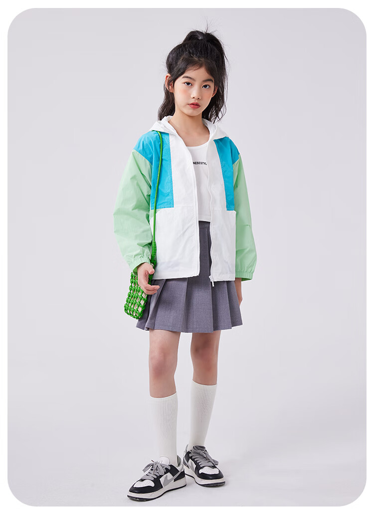 QQ DUCK Children's Clothing Girls' Sun Protection Jacket Kids' Summer Thin Coat Sunshade Youth Clothing Three Colors Off-White; 130 14