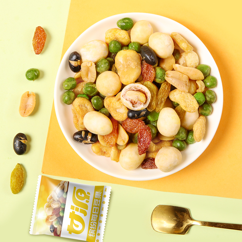 甘源缤纷每日豆果208g坚果炒货干果解馋风味出游休闲零食独立小包