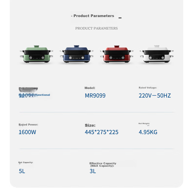Morphyrichards Upgraded Second-Generation Multifunctional Cooking Pot, Detachable Electric Wok with Timer And Touch Screen, Electric Hot Pot MR9099 Green, One's Member 30