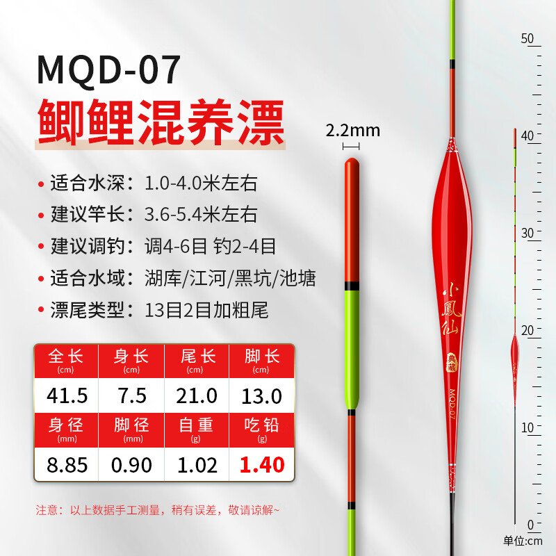 Xiaofengxian Fishing Float MQD-12, Reservoir Mixed-Raised Float, Nano Buoy, Highly Sensitive, Thickened Tail, Eye-Catching, Fish Marker, Near-Sighted Float, Fishing Tackle 1