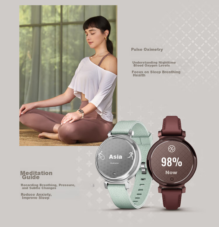 GARMIN Lily 2 Active Stylish Touchscreen Heart Rate And Blood Oxygen Running Outdoor Sports Smartwatch, Retro Gree 10
