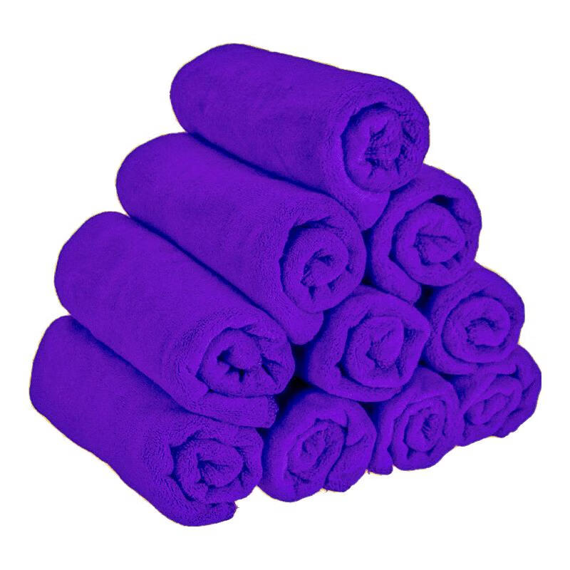 Good Weather Cleaning Cloths, Car Wash Towels, Glass Wipes, Housekeeping Cleaning Rags, Household Chores, Purple, 10 Pieces, 30*70 Cm