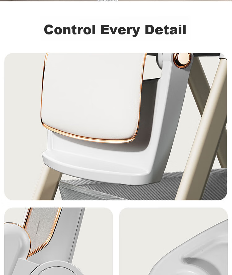 Hilibab Baby High Chair, Infant Dining Chair, Foldable And Portable, Multifunctional with Adjustable Backrest, Suitable for Learning to Eat And Sit 16