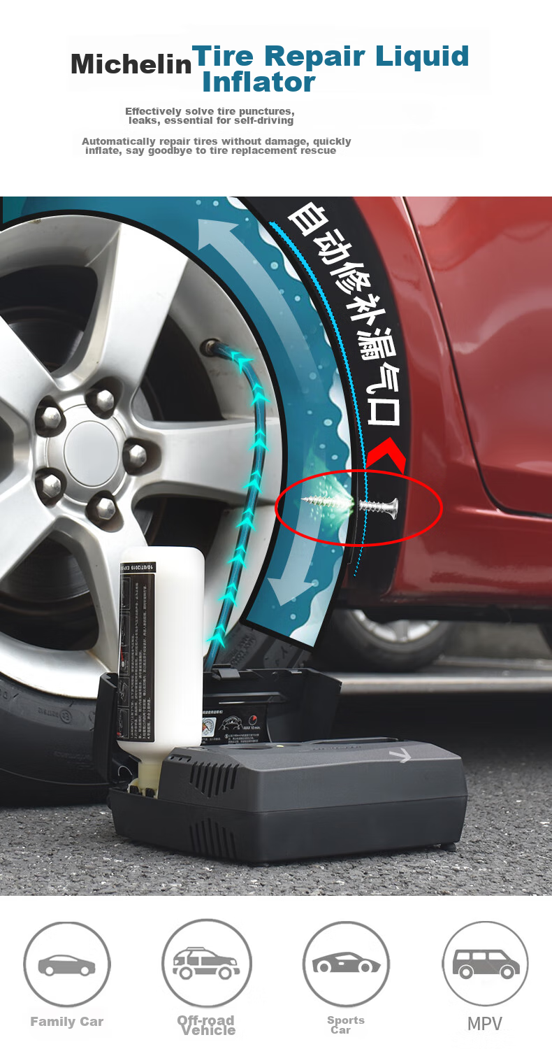 MICHELIN Tire Repair Fluid Inflator Pump High-Power Car Air Pump for New Energy Vehicles, Electric Bikes, Basketball, Soccer Balls, And Bicycles 3