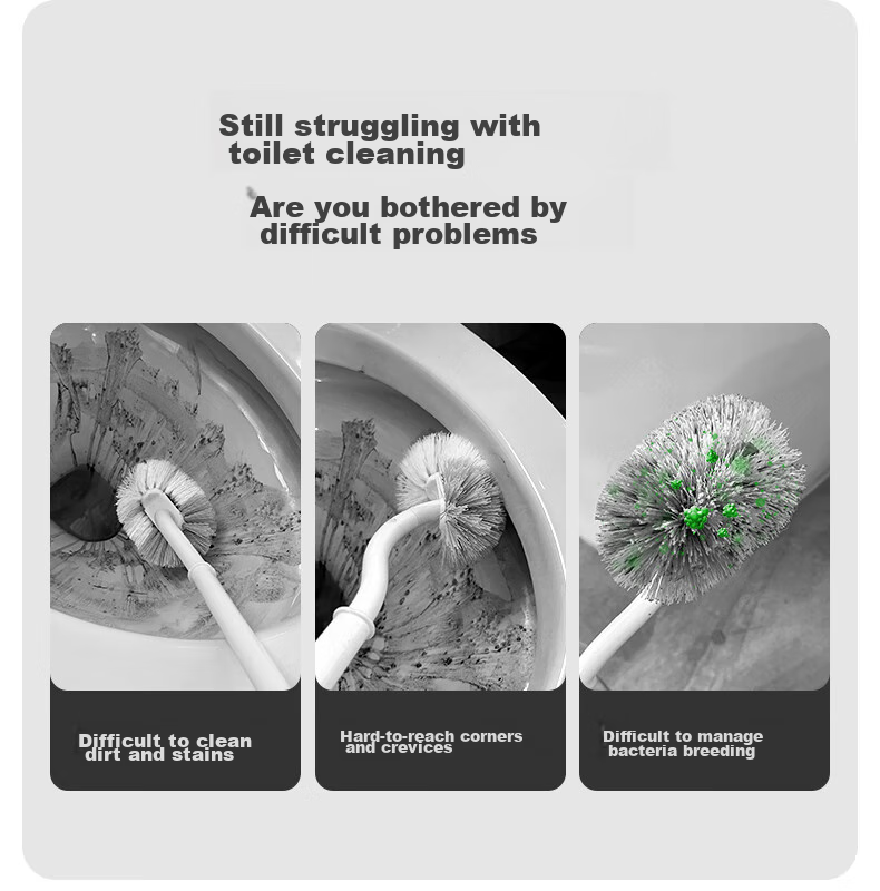 CONDOR Japanese Toilet Brush Set, No Dead Angles, Household Toilet Cleaning Brush, Gentle on Enamel Surface, Bathroom Cleaning Brush 4