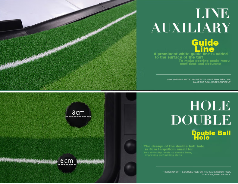 INVUI Indoor Golf Putting Practice Device, Office Putting Practice Mat, Golf Club Set, 3-Meter Training Device with Track 5