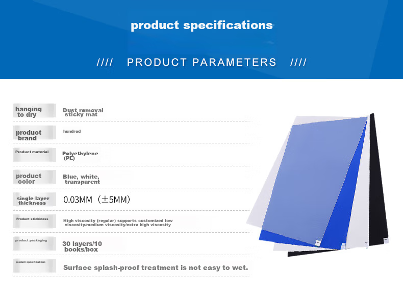 BAIGE Dust Removal Mat, Removable Shoe Sole Dust Cleaning Room, Blue, 60*90cm (300 Sheets), Upgraded Version CW2A3420 3