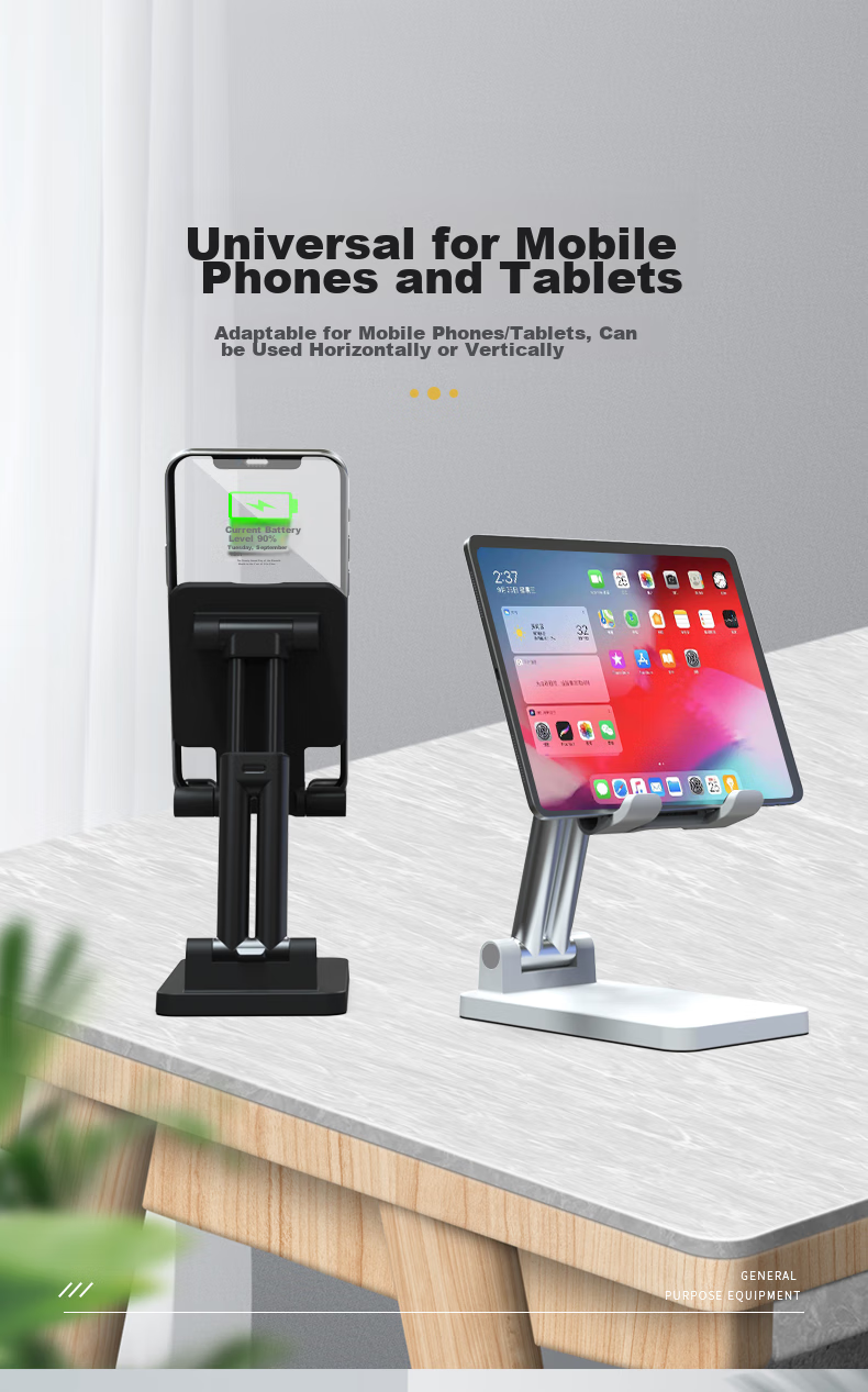 Kelleia [Upgraded Dual-Rod] Phone Stand, Live Streaming Desktop Stand, Lazy Stand, Influencer IPad Tablet Foldable Extendable Adjustable Stand, White 2