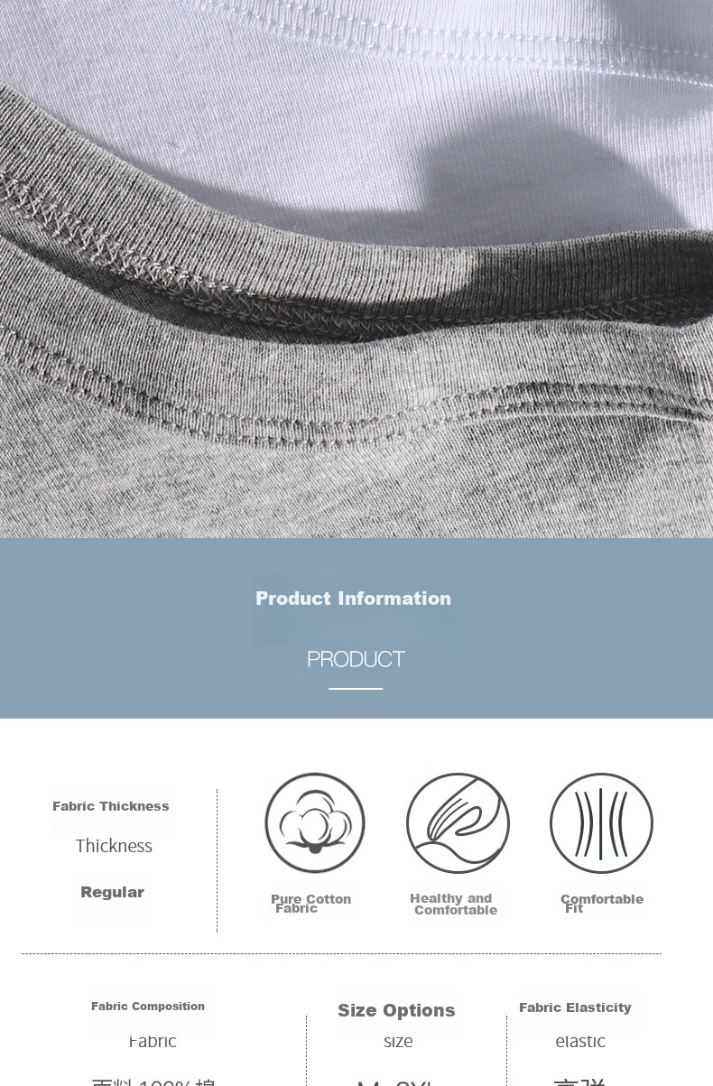 Seven Wolves [Upgraded Version] Pure Cotton Men's Vest Summer 7A Antibacterial Sweat-Absorbing Breathable Sports Fitness Soft Comfortable 2-Pack 10