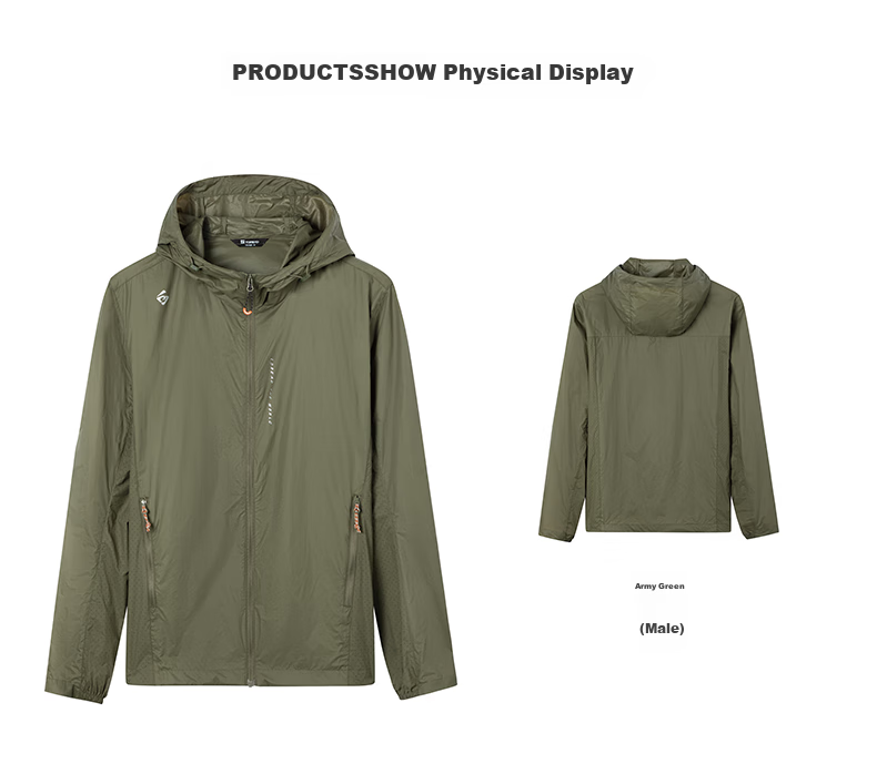 TOREAD Sun Protection Jacket for Men, Spring And Summer Breathable UV-Resistant UPF50+, Skin-Friendly Clothing, Outdoor Water-Repellent Sun Protection Thin Coat 36