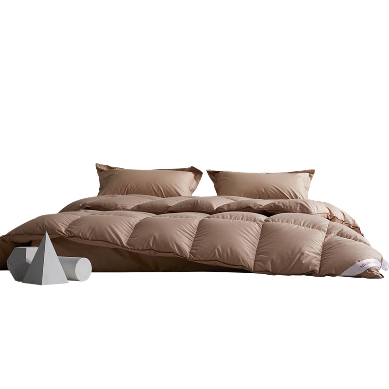 Sinuoman Antibacterial And Drill-Resistant 90% Duck Down Comforter, Duvet Insert, Air Conditioning Quilt/heater Blanket, 200*230cm, 240g, Khaki