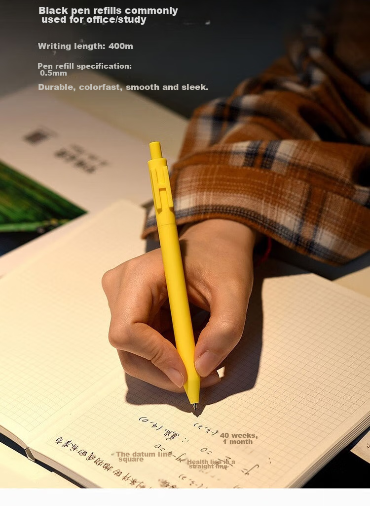 KACO Wensai Aixin Pen, Quick-Drying, Student Exam Pen, Black Pen, Gel Pen, High-Quality Creative Retractable Pen, Signature Pen, Ink Pen, Carbon Pen, 0.5mm, Black, K1032-Aixin, Single Pe 13