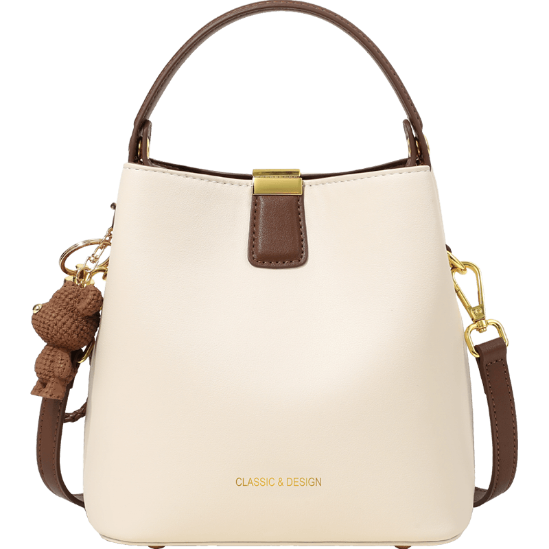 Viney Leather Handbag, Women's Brand Bucket Bag, Light Luxury Shoulder Crossbody Bag, Practical Birthday And Mother's Day Gift for Mom
