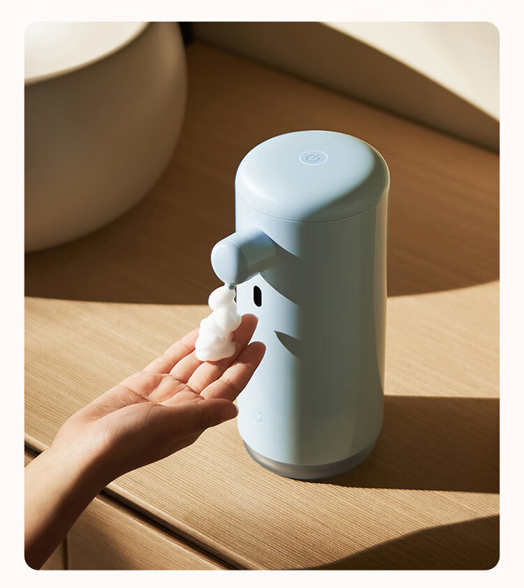 Mijia Xiaomi Automatic Hand Washing Set Cute Edition, Peach Pink Rechargeable Foam Antibacterial Automatic Hand Sanitizer Machine with Sensor, Recommended for Kitchen Bathroom Children's Gift 5