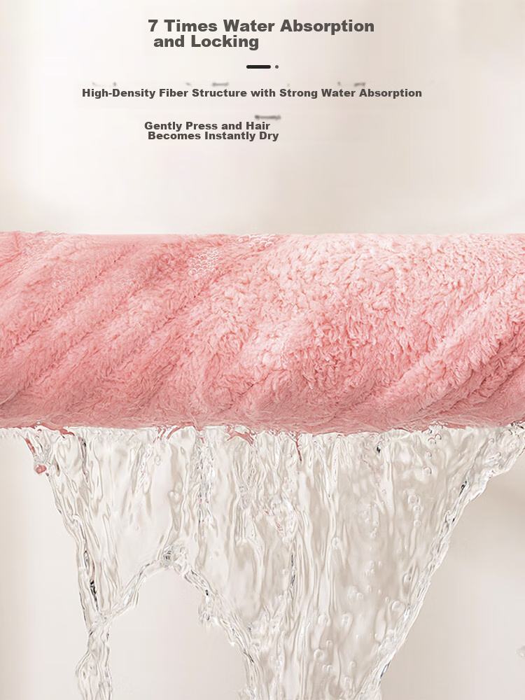 9I9 Children's Hair Drying Cap Towel, Baby Bath Cap, Thick Coral Fleece Hair Drying Towel, Absorbent Quick-Dry A266 Pink 4