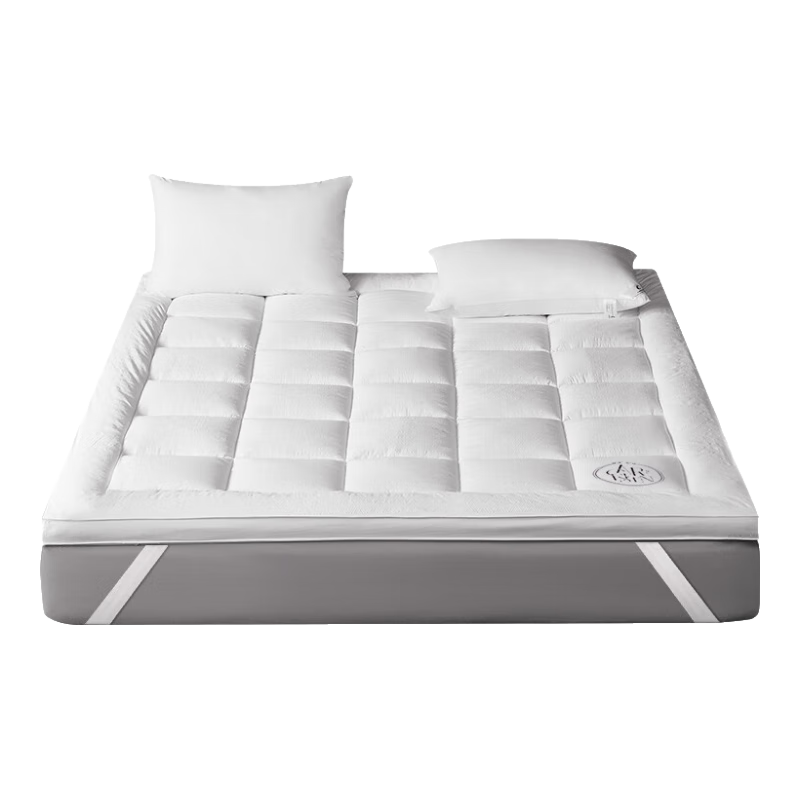 Canasin Hotel Mattress Pad, Thickened Foldable Non-Slip Protective Mat, Antibacterial Fiber Pad, Double Size 150*200cm + 3