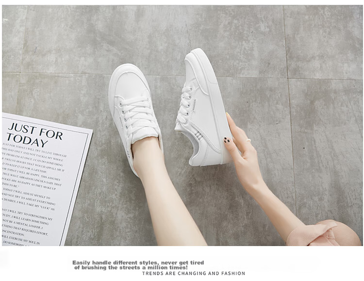 Warrior Casual Shoes for Women, Outdoor Thickened Simple Versatile White Sneakers, Student Couple Skateboard Shoes Running Sports Shoes WXY-L319N White Pink 39 14