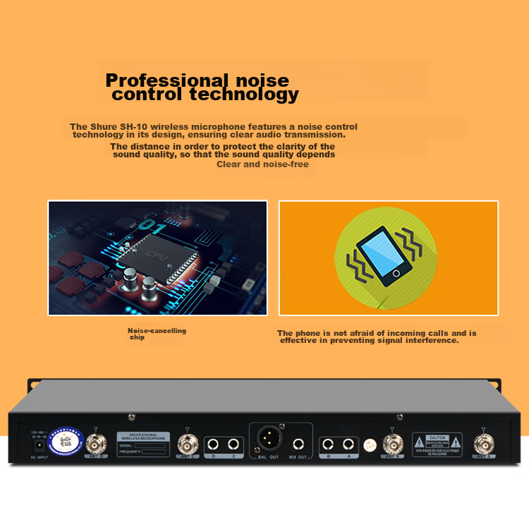 SHILE SH-10 Professional One-To U-Segment Anti-Howling Wireless Handheld Microphone for KTV Entertainment, Singing, Meetings, Hosting, And Lecturing, with 4 Handheld Mics Included 5
