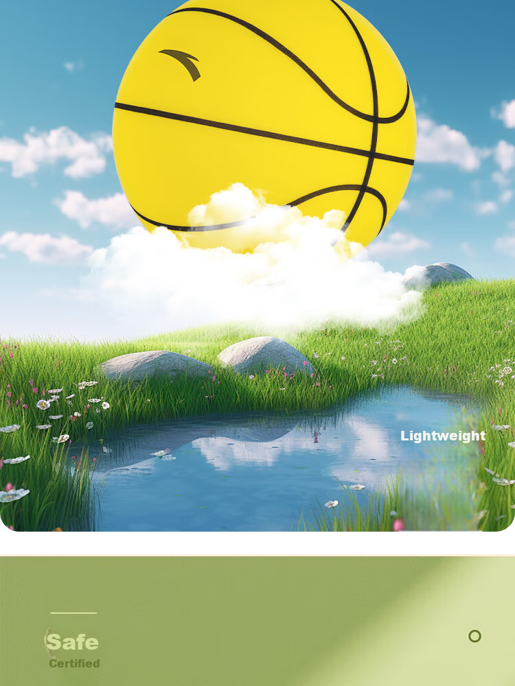 ANTA Silent Basketball, Size 3, Noiseless Basketball, Children's Indoor Elastic Ball, Toy Bouncy Ball, Home Use, Noiseless 8