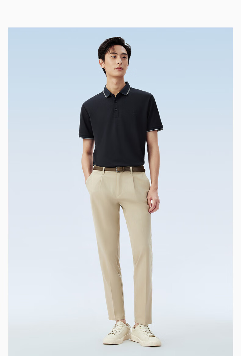 Hodo [Lin Gengxin's Style] Modal Silk Short-Sleeve Cool-Feeling Antibacterial Polo Shirt, Collared T-Shirt 29
