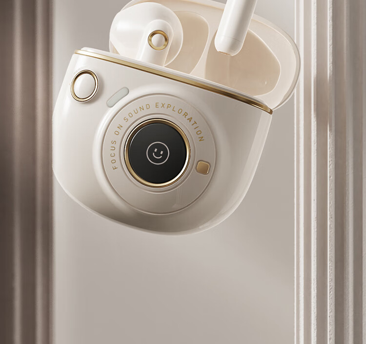 Manbuzhehuazai TO-U3 Plus True Wireless Bluetooth Earphones, Semi In-Ear Headphones, Compatible with Apple Huawei Xiaomi, Bluetooth 5.3, Ivory Pink 2
