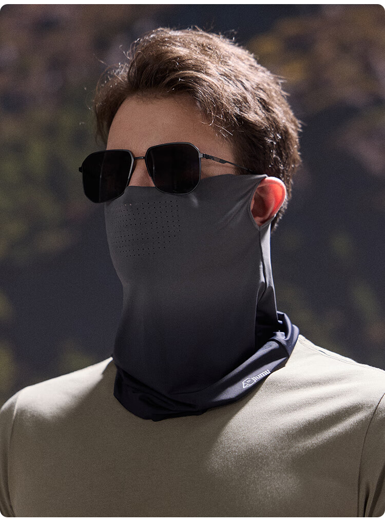 JIUMU Ice Silk Sun Protection Face Mask for Men, Cycling Summer UV-Resistant Sunshade Neck Guard Full Face Breathable Sun Protection Mask 13