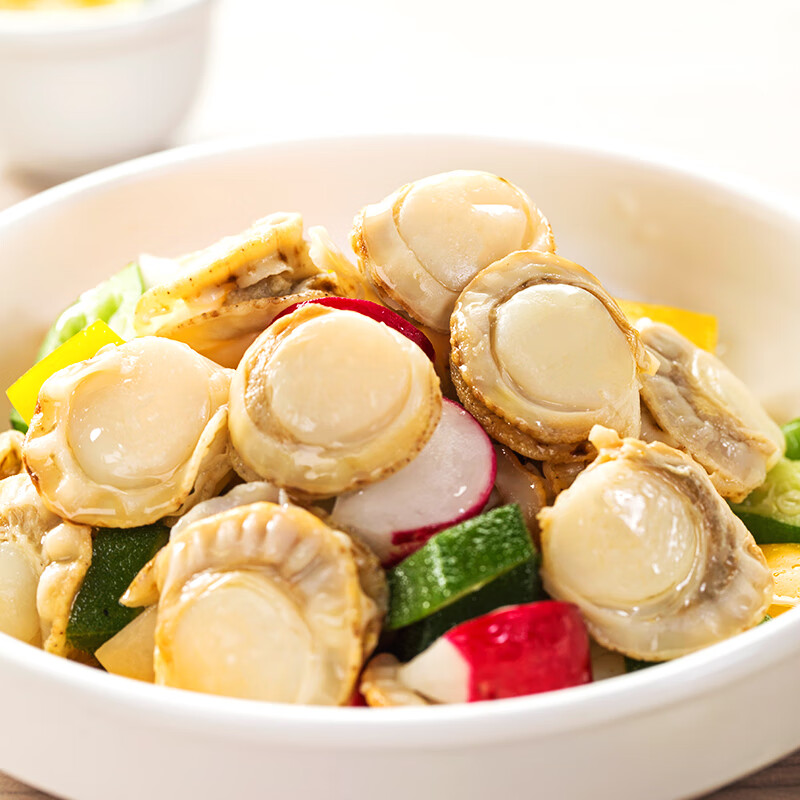 獐子岛 冻煮虾夷扇贝800g 大号去脏去沙 海鲜水产生鲜贝类火锅食材原料